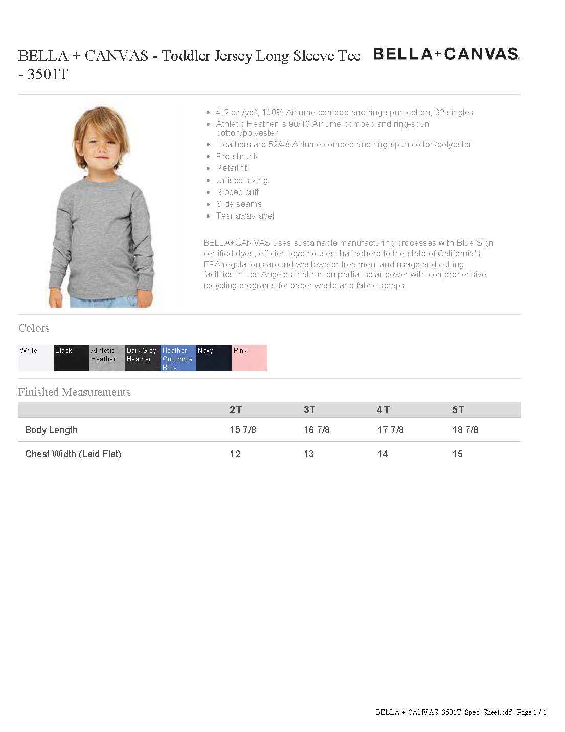 JCYS Hello Preschool Long Sleeve Tee