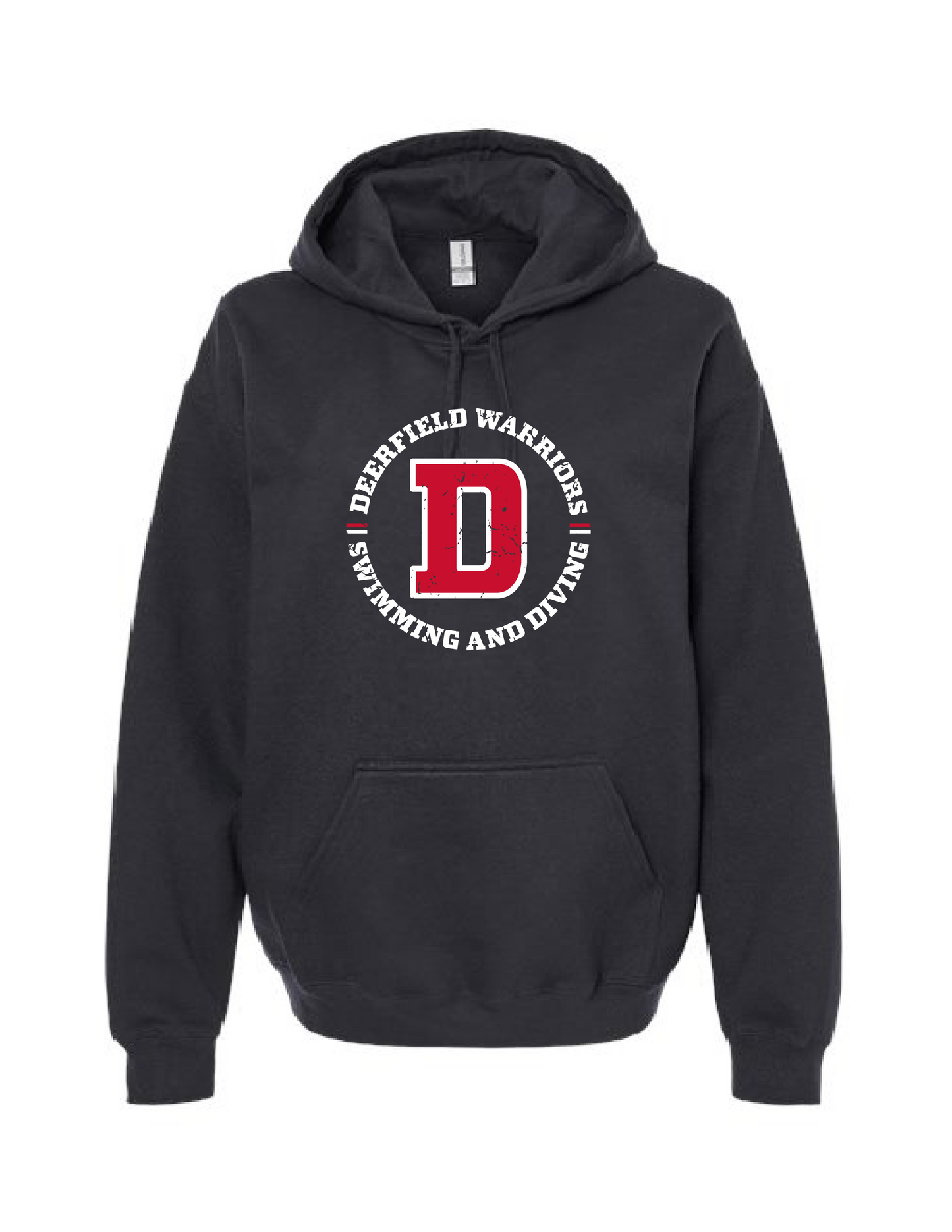 DHS SWIMMING AND DIVING Black Vintage Circle Hooded Pullover