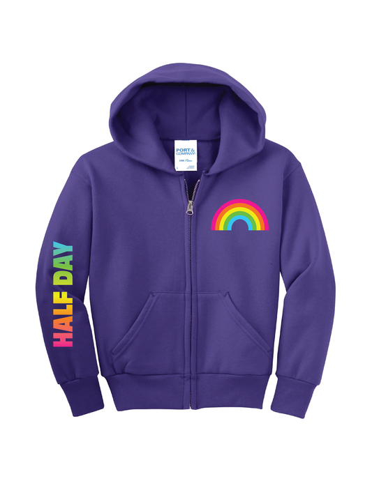 HALF DAY Neon Rainbow Zip Up