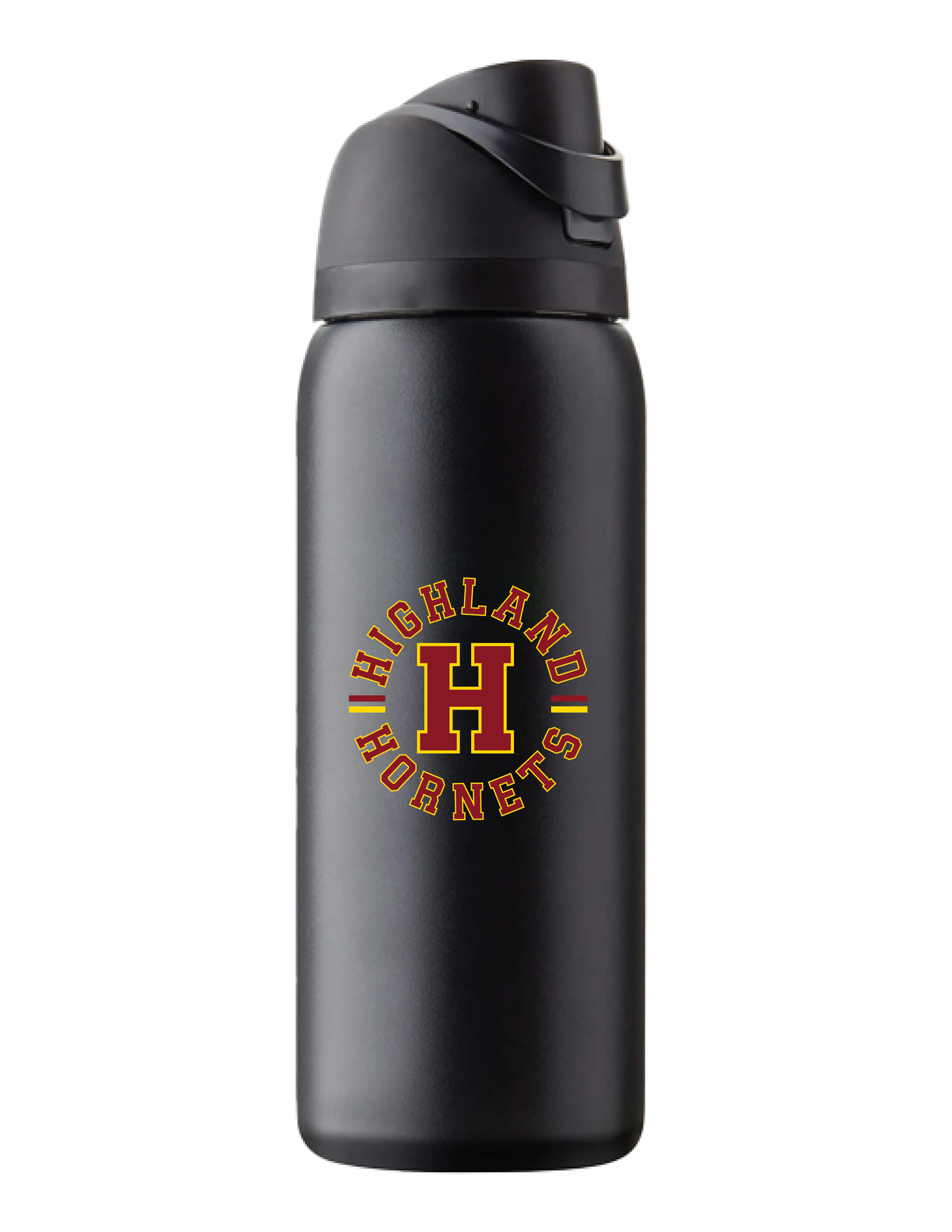 HIGHLAND Vintage Circle Black Water Bottle