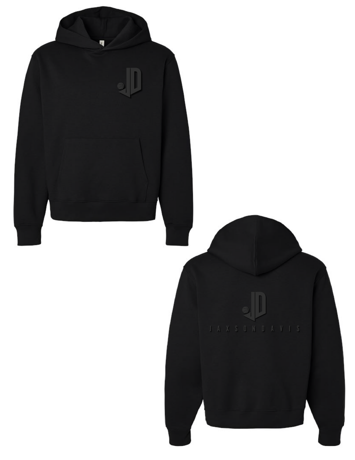 JAXSON DAVIS Monochrome Front and Back Hooded Pullover