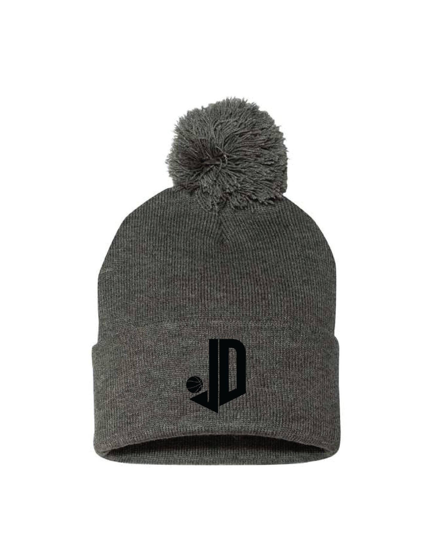 JAXSON DAVIS JD Embroidered Pom Pom Beanie