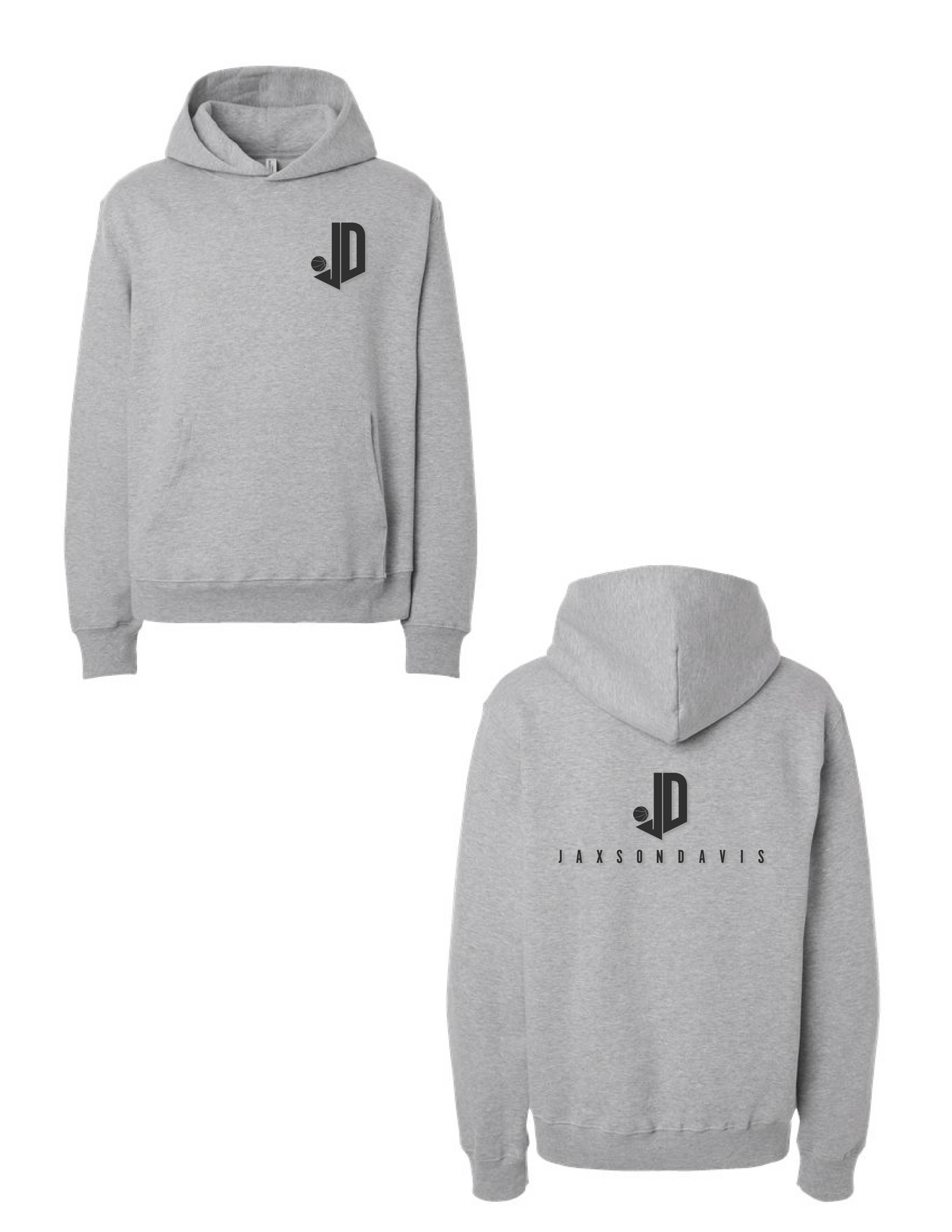 JAXSON DAVIS Monochrome Front and Back Hooded Pullover