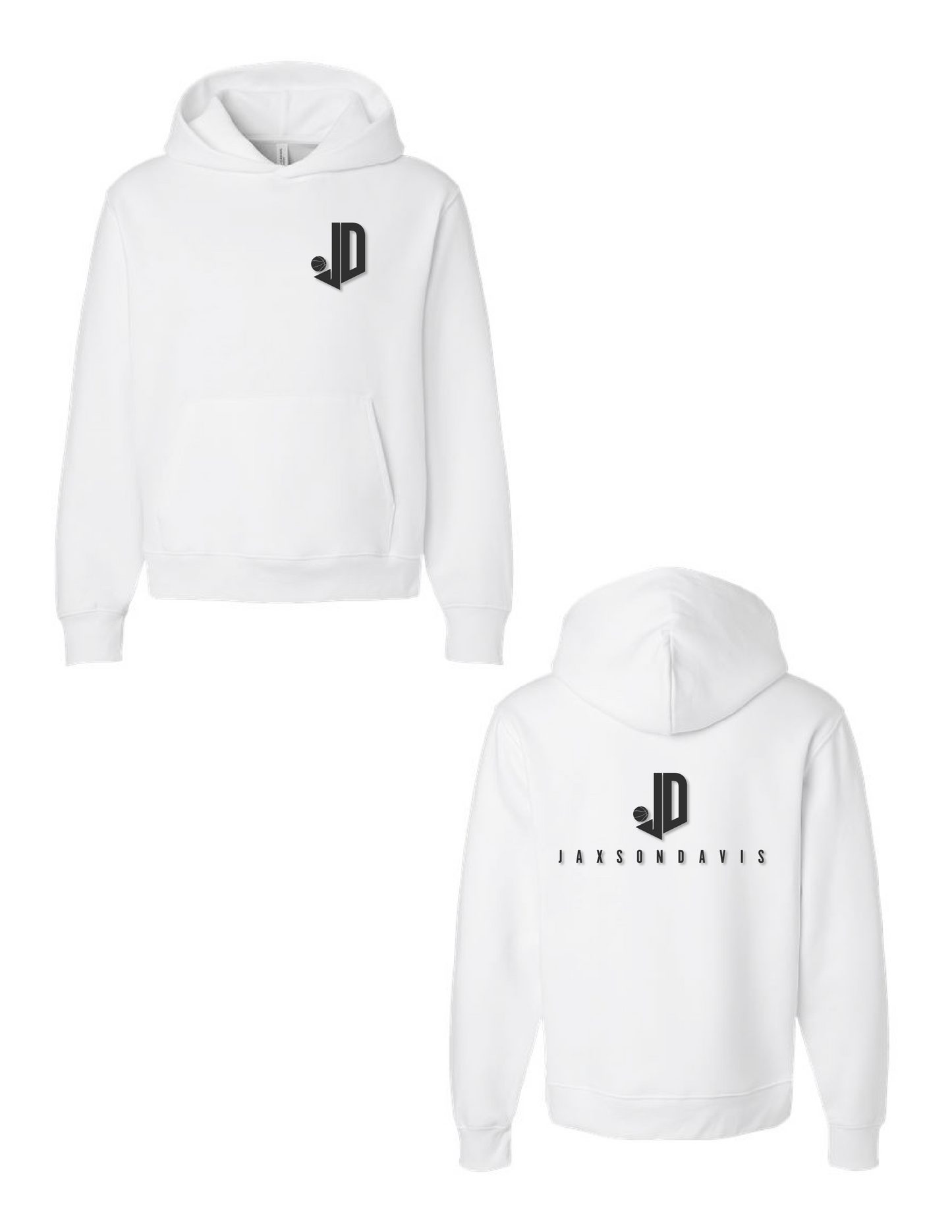 JAXSON DAVIS Monochrome Front and Back Hooded Pullover