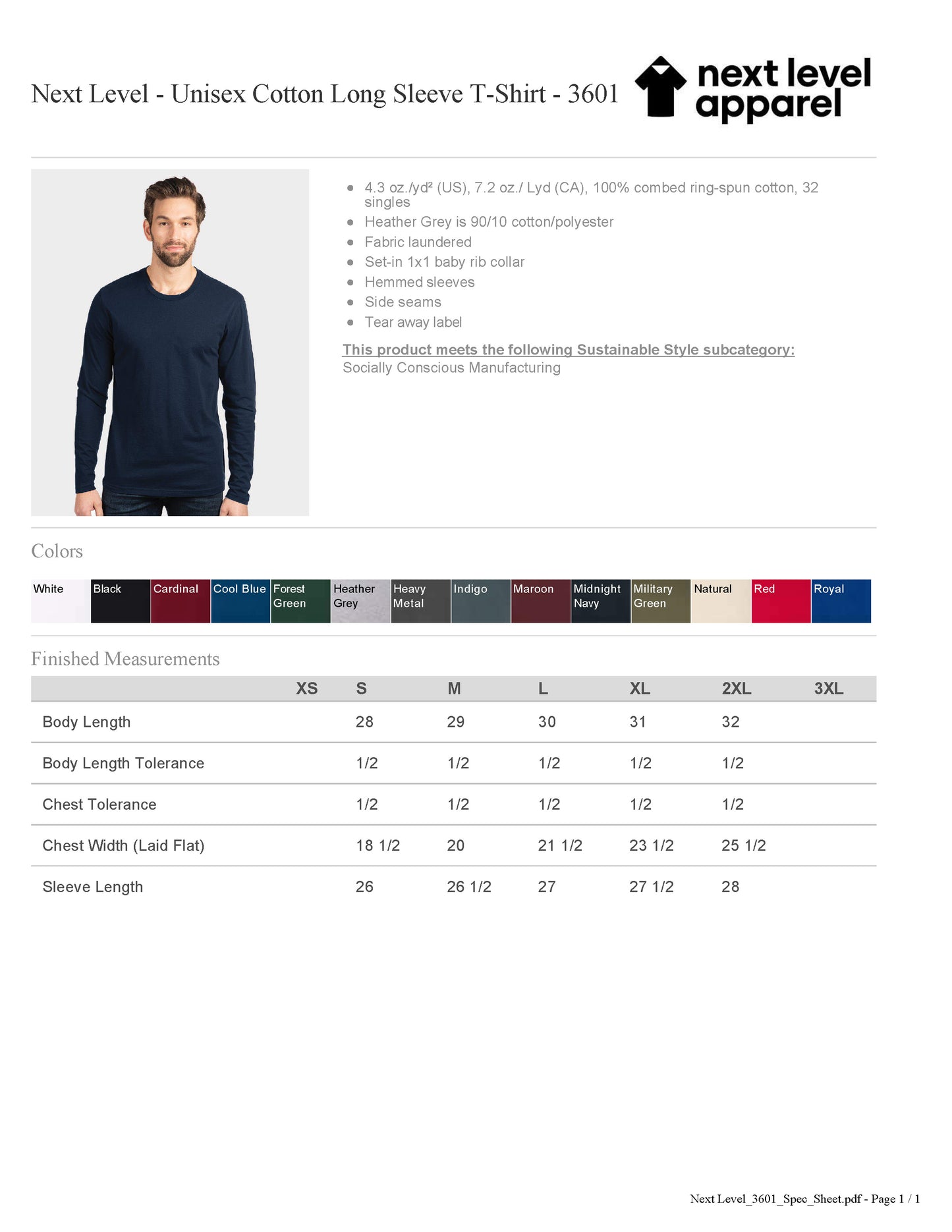 OAK GROVE Classic Script Long Sleeve Tee