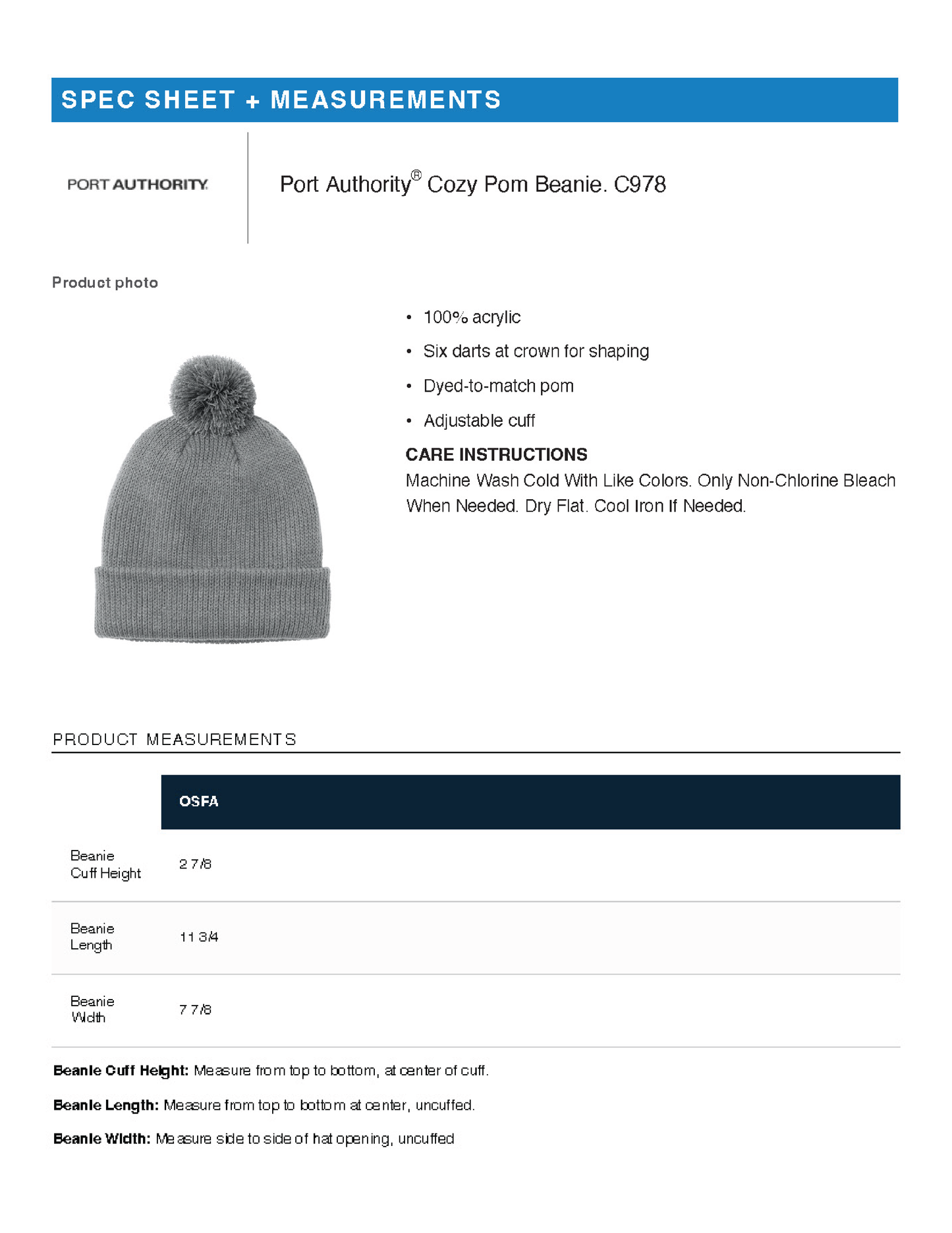 MONROE Stars Embroidered Pom Beanie