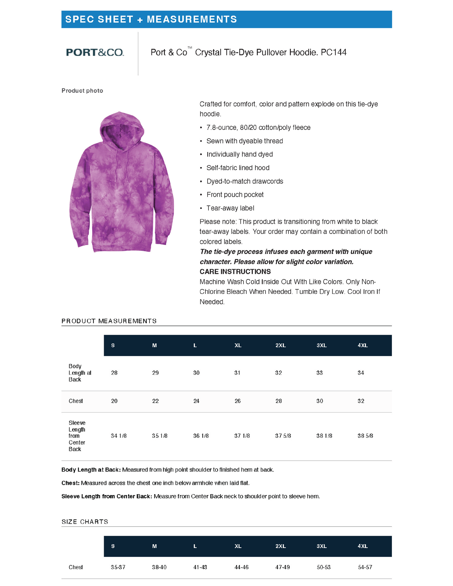 MONROE Block Purple Tie Dye Hooded Pullover
