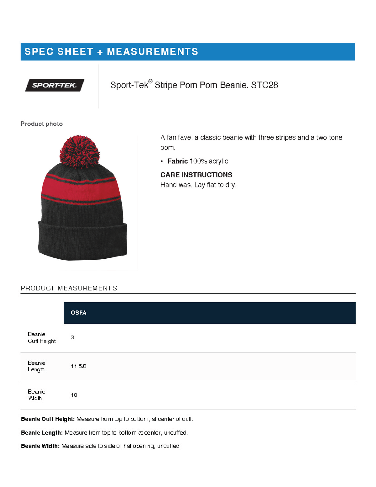DEERFIELD 9UR Embroidered Collegiate Pom Beanie