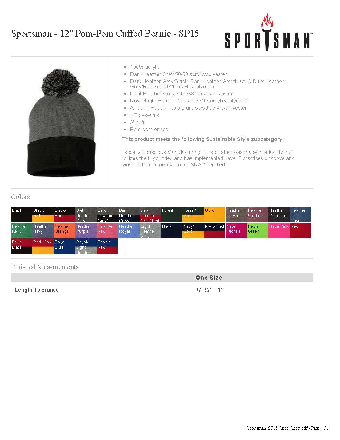 WESTMOOR Block Pom Beanie