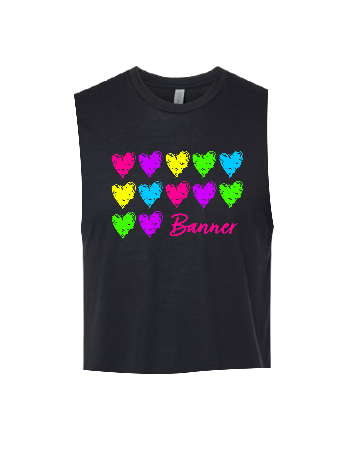 CUSTOM Neon Hearts Tee/Tank