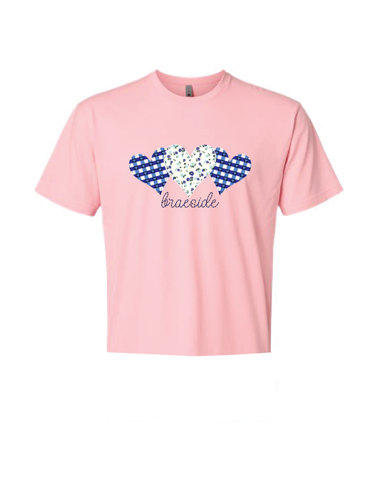 BRAESIDE Heart Patches Boxy Tee