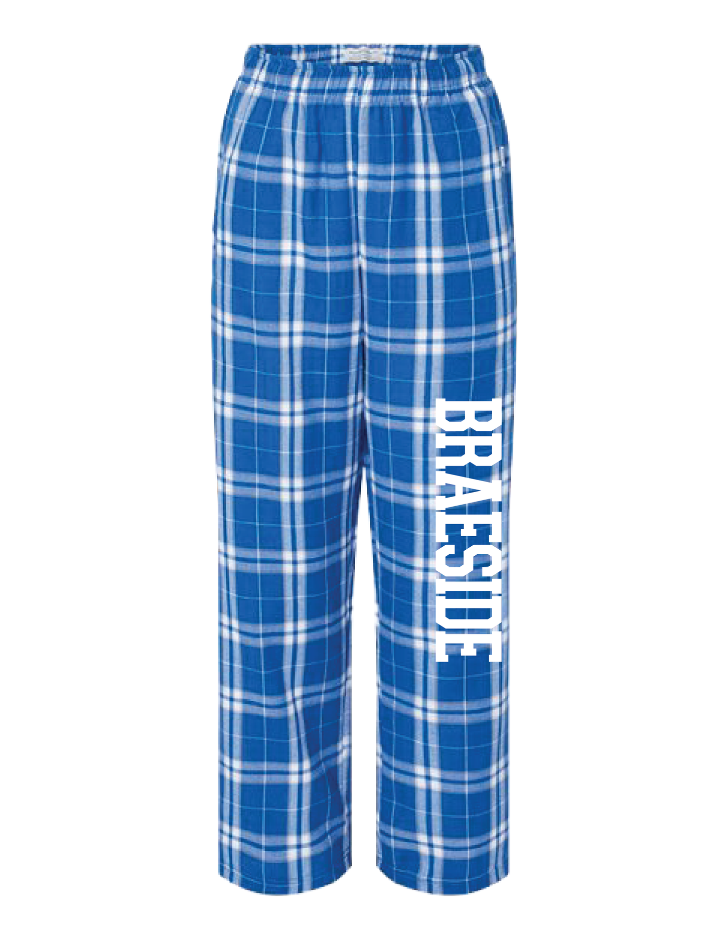 BRAESIDE White Collegiate Flannel Pants