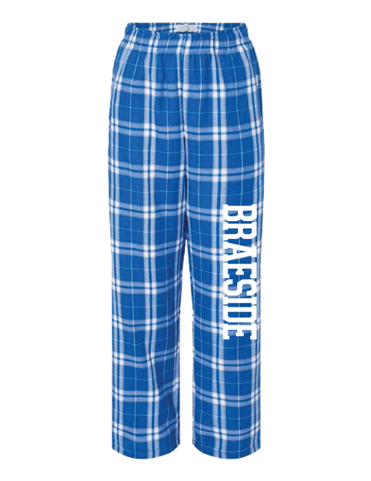 BRAESIDE White Collegiate Flannel Pants
