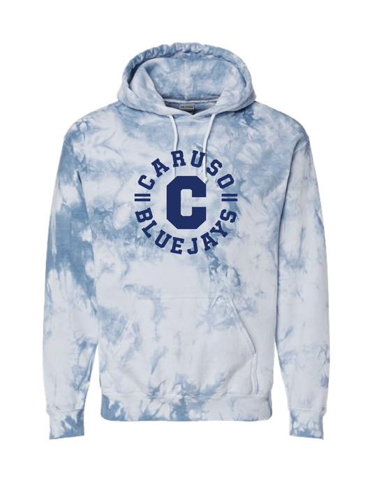 CARUSO Vintage Circle Tie Dye Hooded Pullover