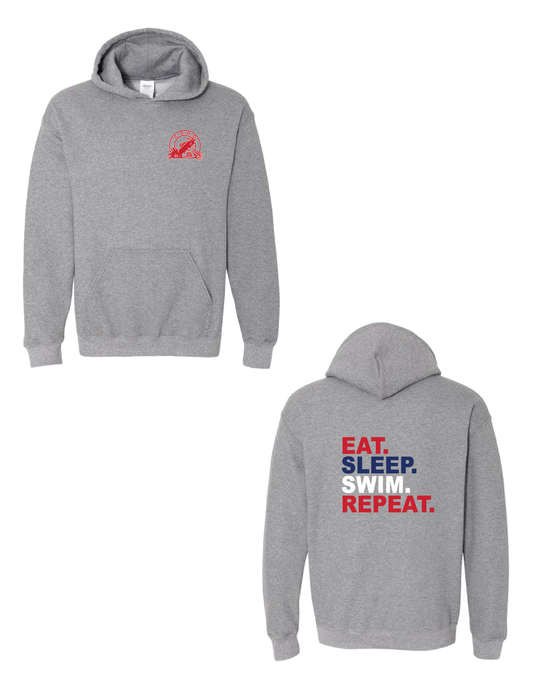 COHO Eat. Sleep. Swim. Repeat. Hooded Pullover