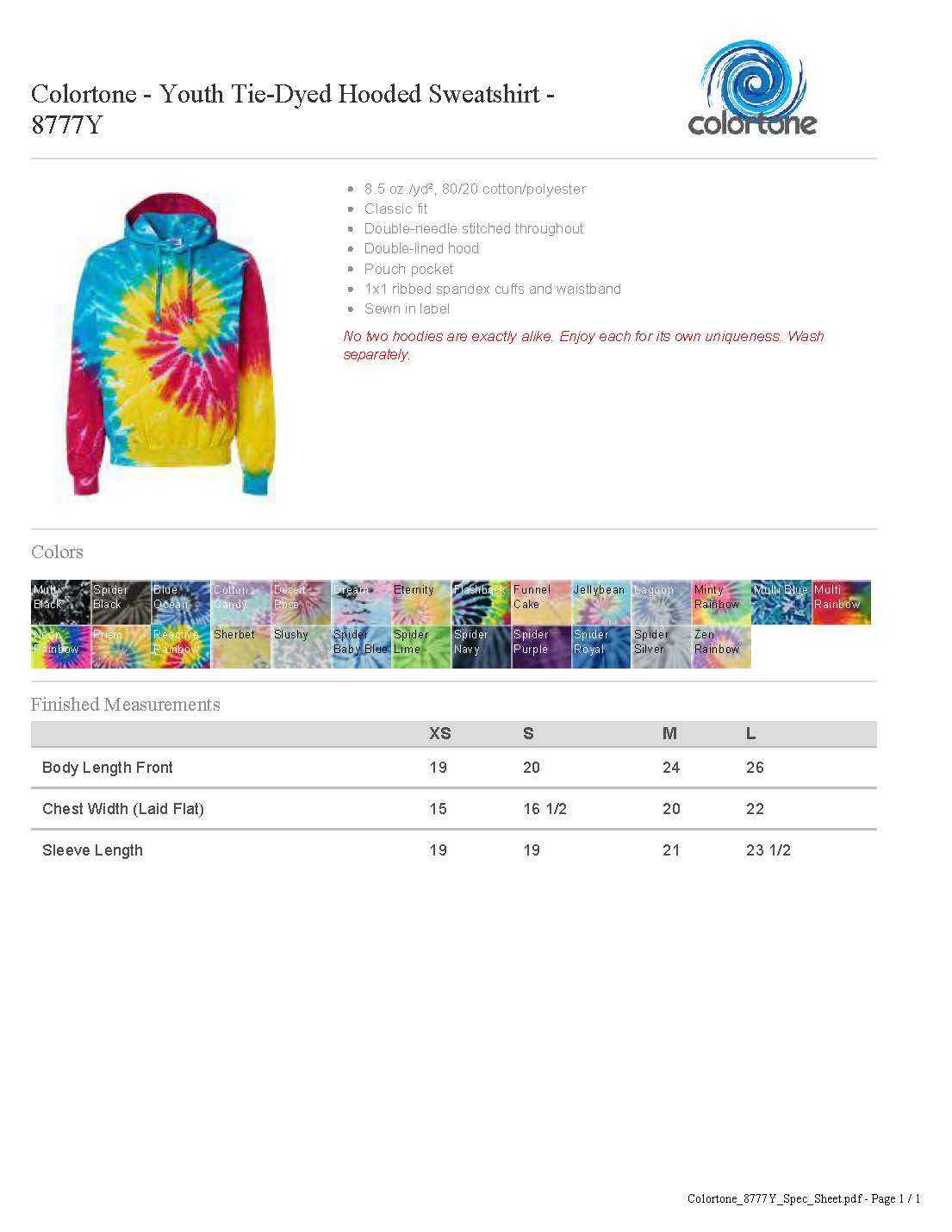 GAME ON! Girlstrong Bubble Tie Dye Hooded Pullover