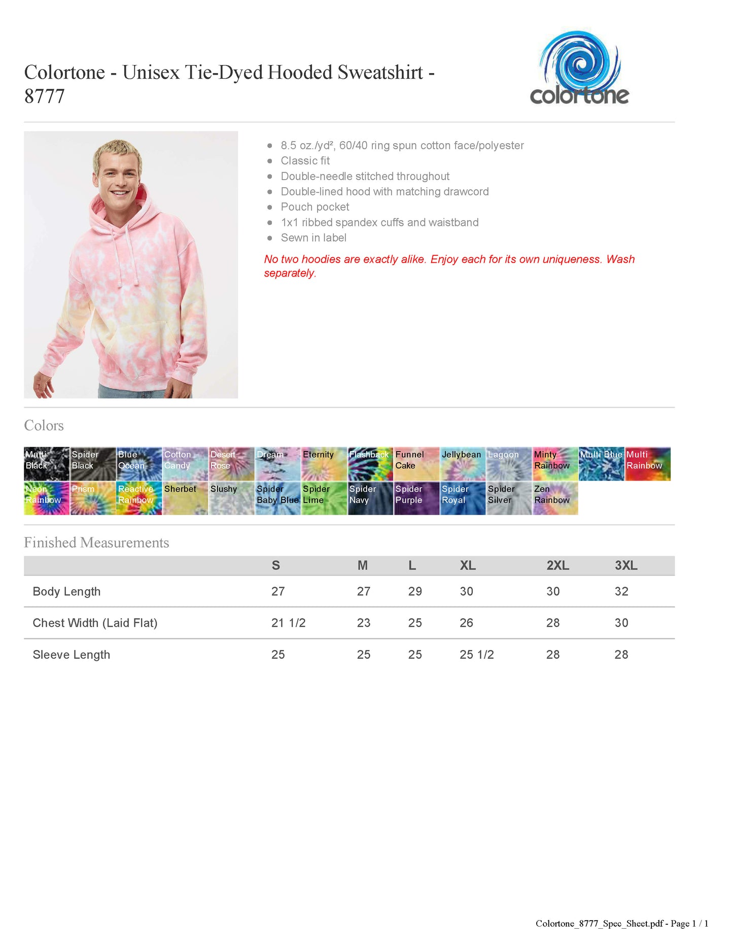 GAME ON! Girlstrong Bubble Tie Dye Hooded Pullover