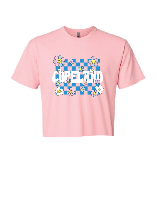 COPELAND Floral Checker Boxy Tee