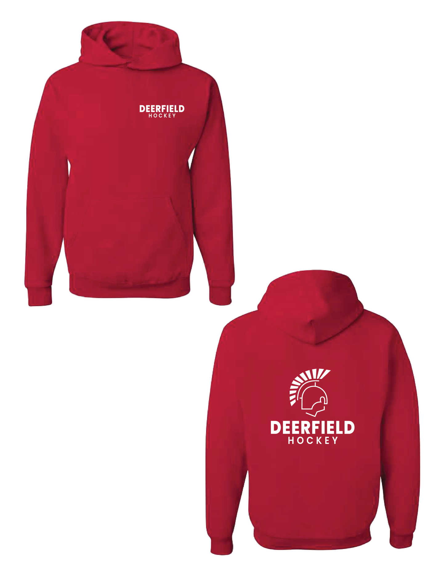 DHS HOCKEY Warrior Red Hooded Pullover