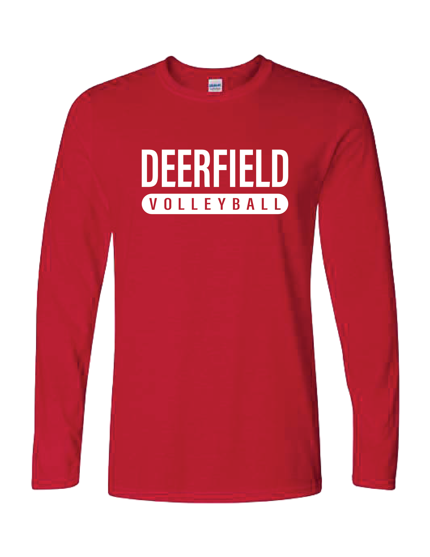 DHS VOLLEYBALL Block Red Long Sleeve Tee