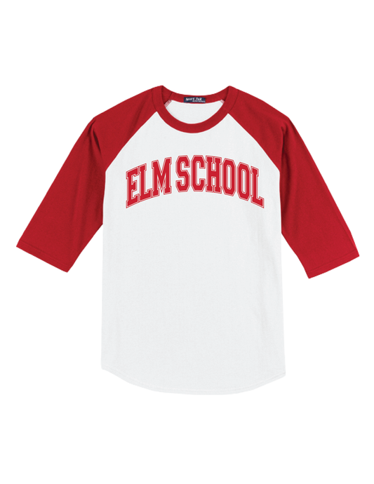 ELM SCHOOL Outline 3/4 Sleeve Jersey Tee