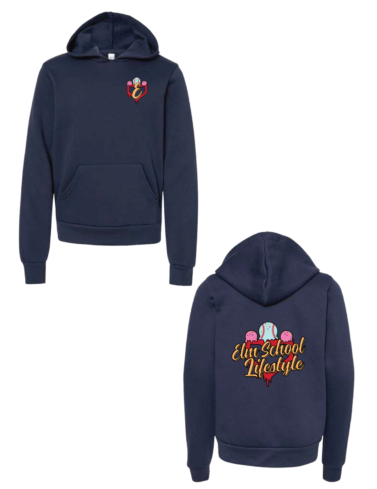 ELM SCHOOL Waffle Cone Hooded Pullover