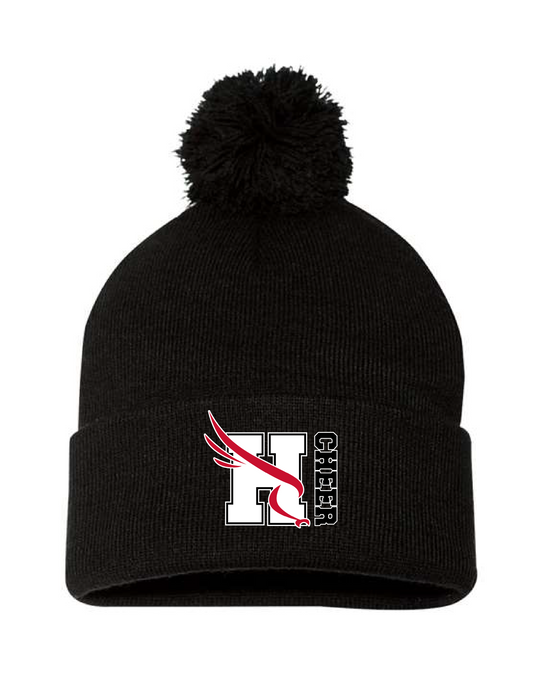 FALCONS CHEER Logo Embroidered Pom Pom Winter Hat