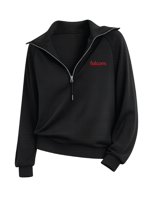 FALCONS CHEER Embroidered Baseline Oversized Half Zip