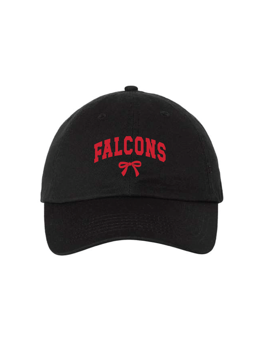 FALCONS CHEER Embroidered Campus Bow Unstructured Baseball Hat