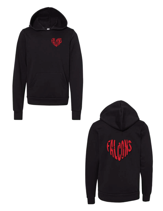 FALCONS CHEER Heart Puff Hooded Pullover
