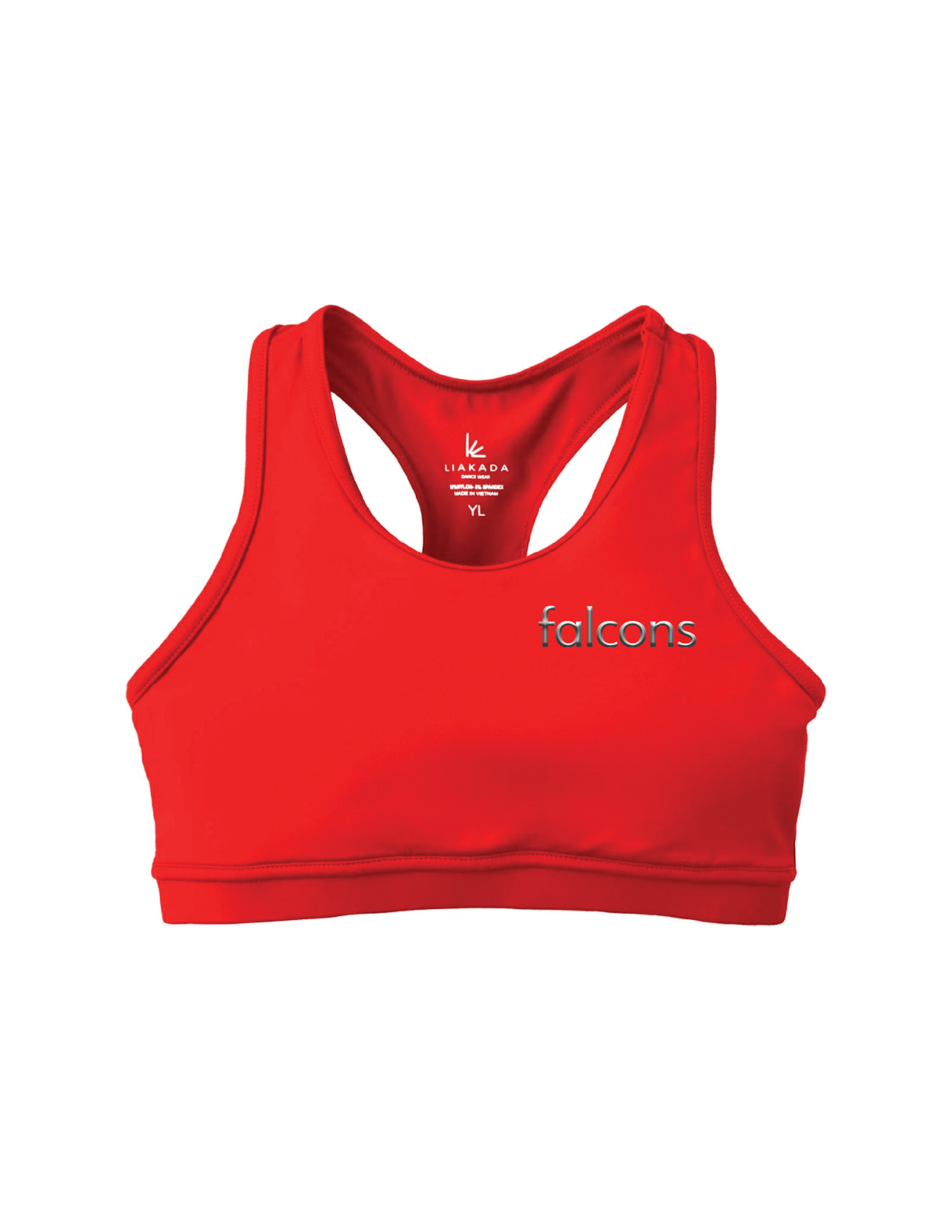 FALCONS CHEER Metallic Baseline Sports Bra