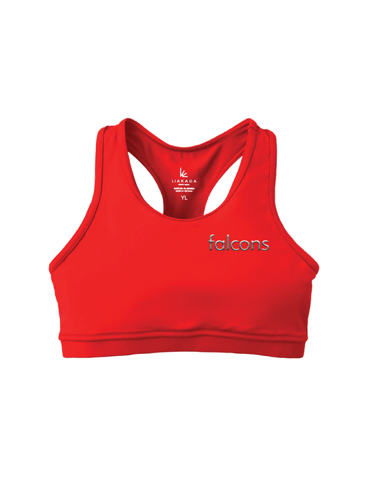 FALCONS CHEER Metallic Baseline Sports Bra
