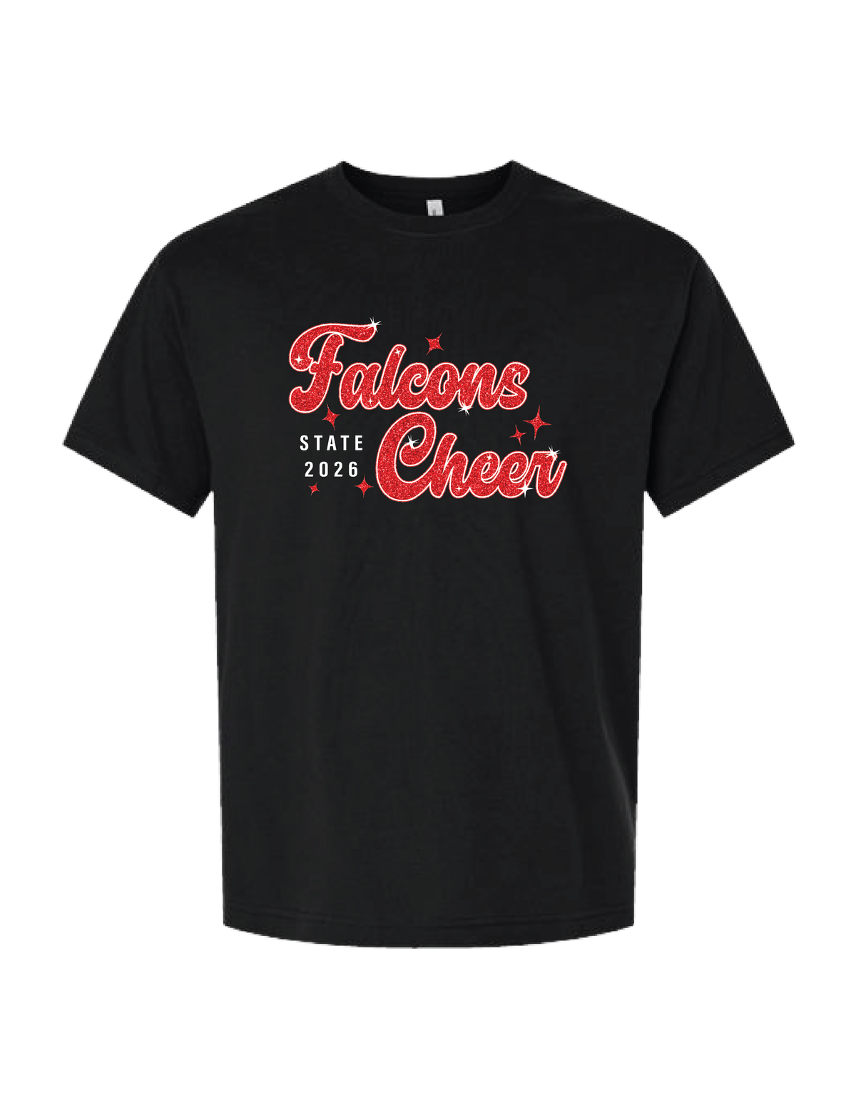 FALCONS CHEER STATE 2026 Glitter Tee