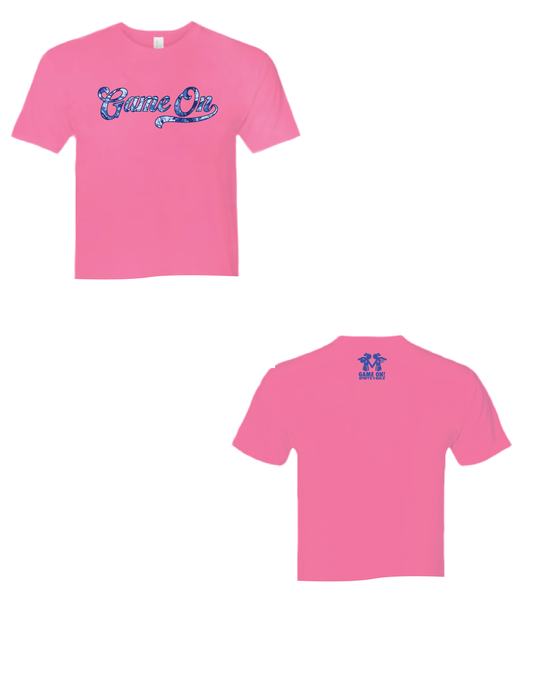 GAME ON! Camo Script Tee