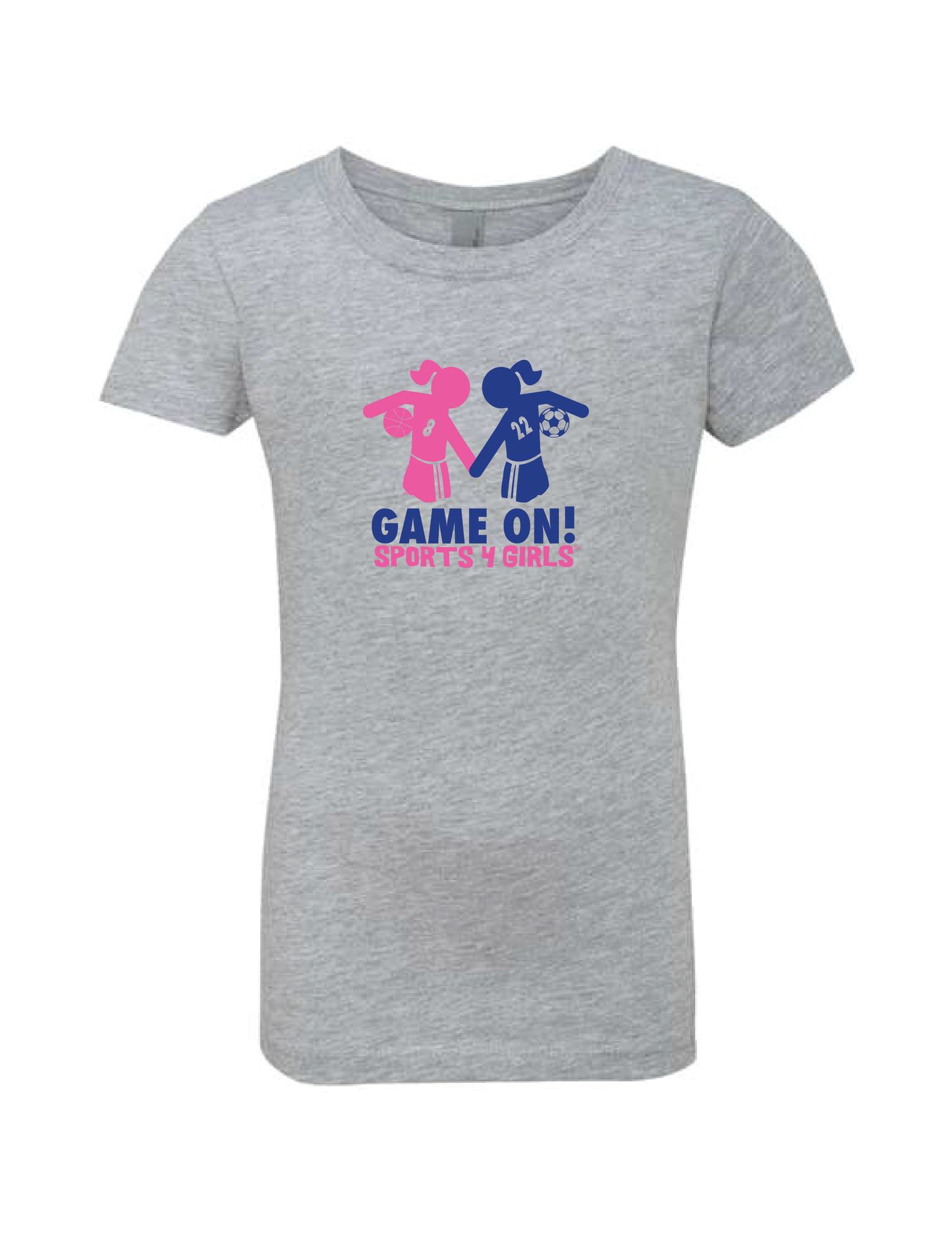 GAME ON! Girls/Womens Fit Grey Logo Tee