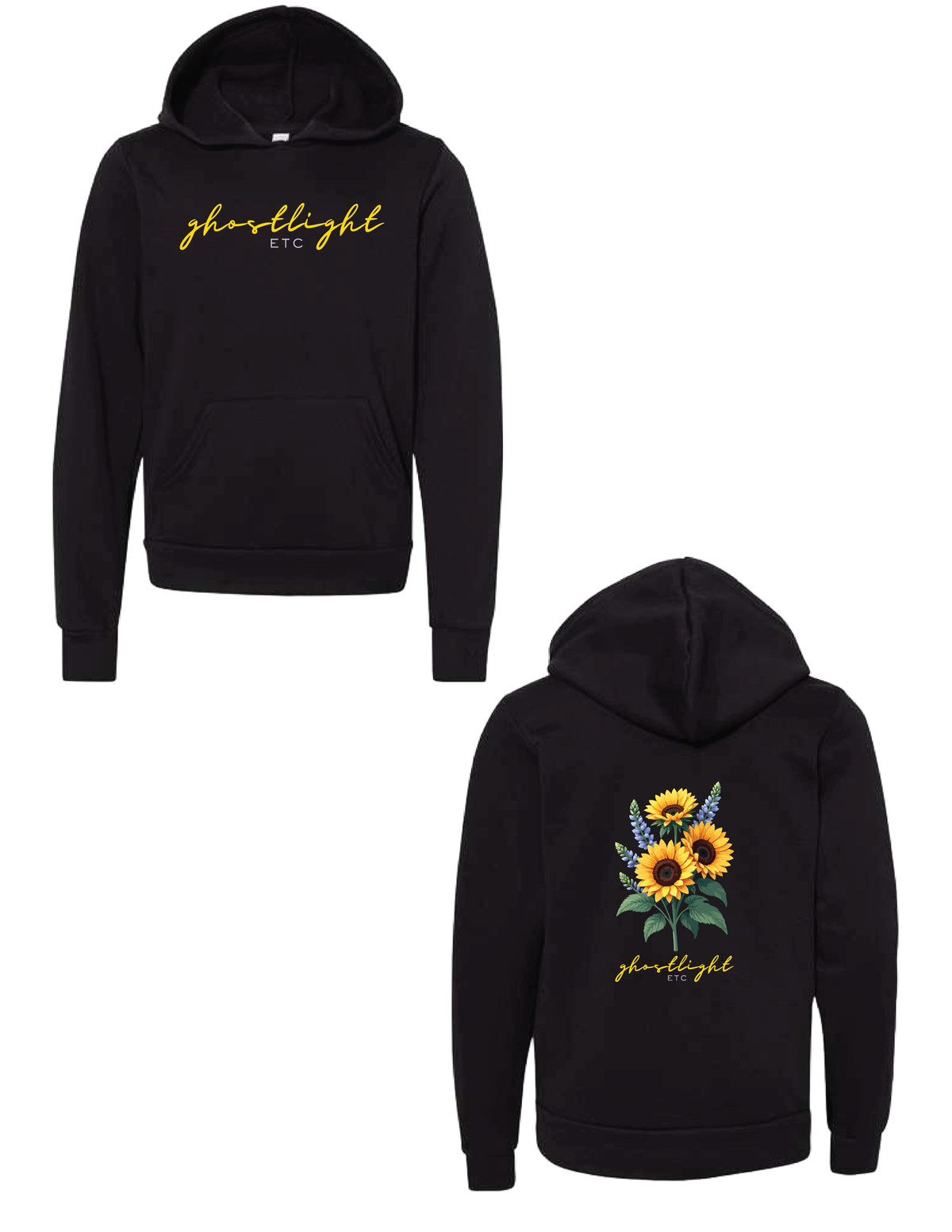 GHOSTLIGHT Flower Script Hooded Pullover