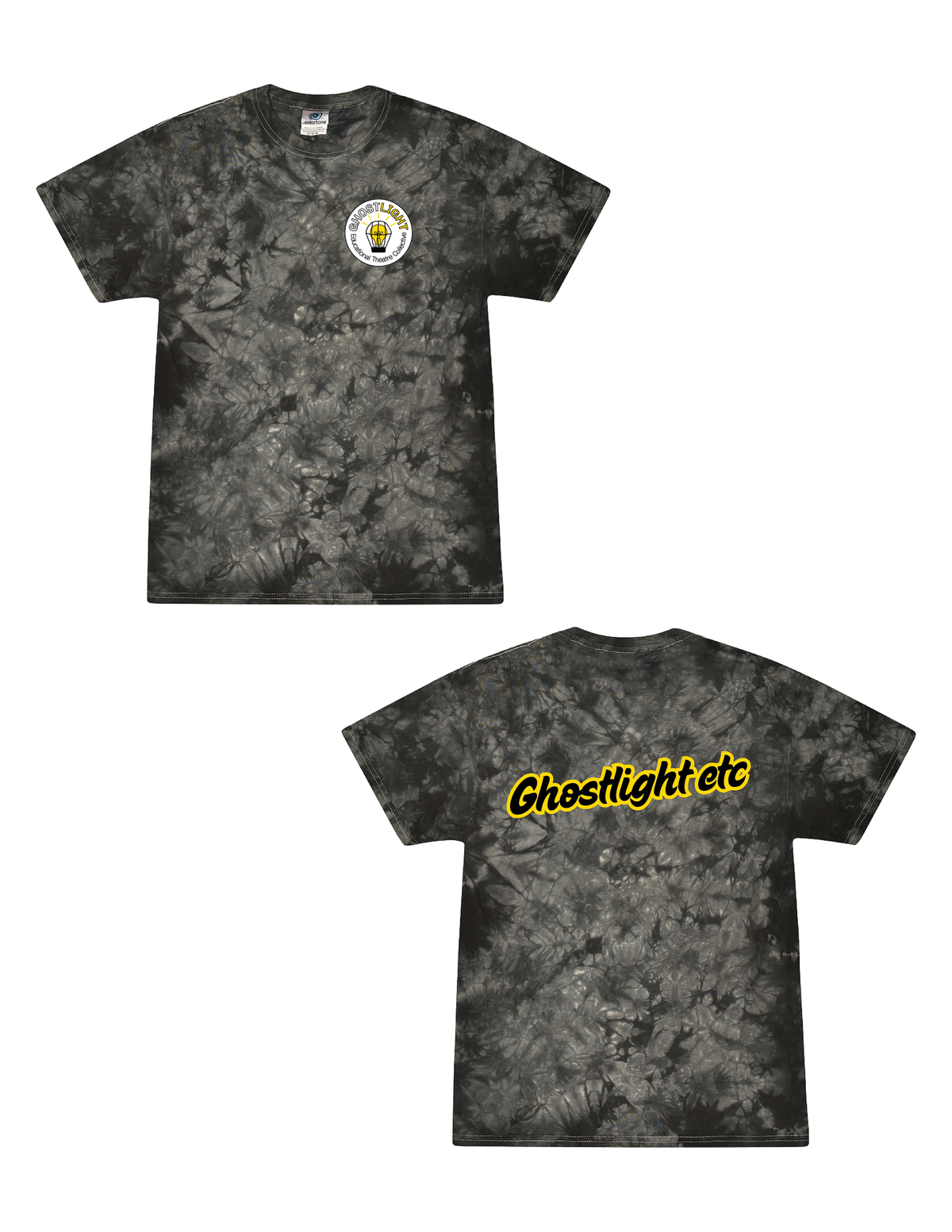 GHOSTLIGHT Script Black Tie Dye Tee