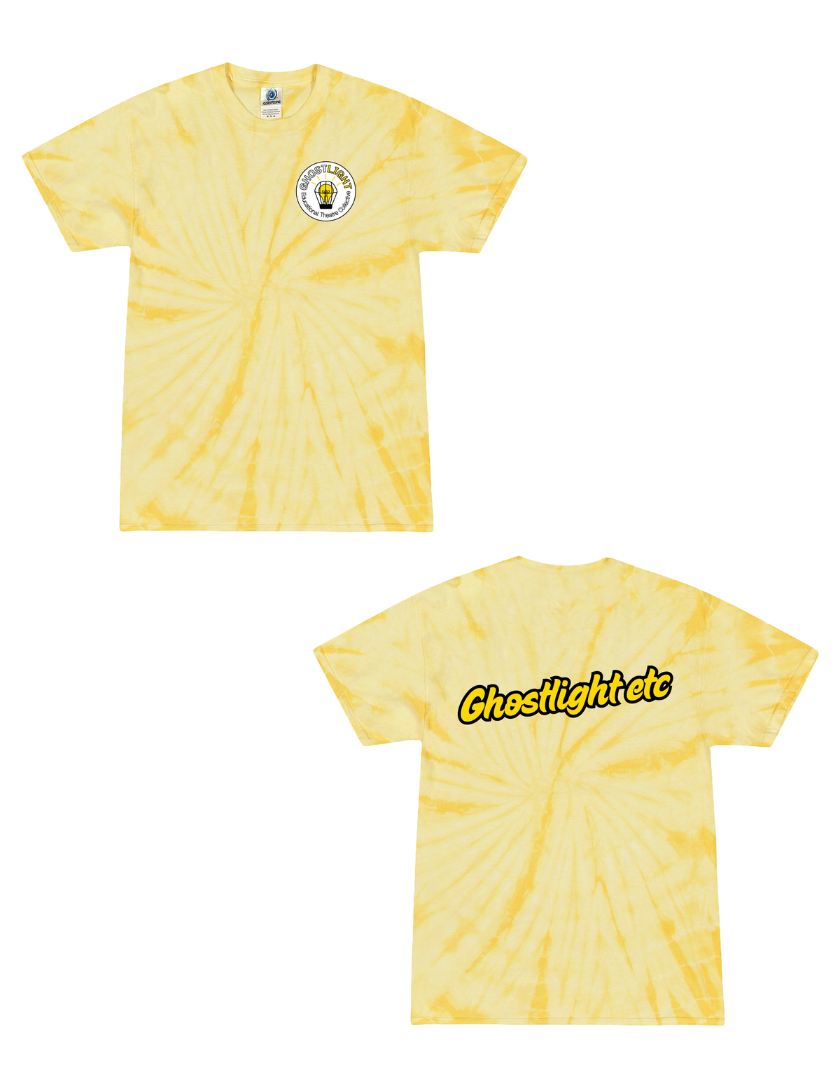 GHOSTLIGHT Script Yellow Tie Dye Tee