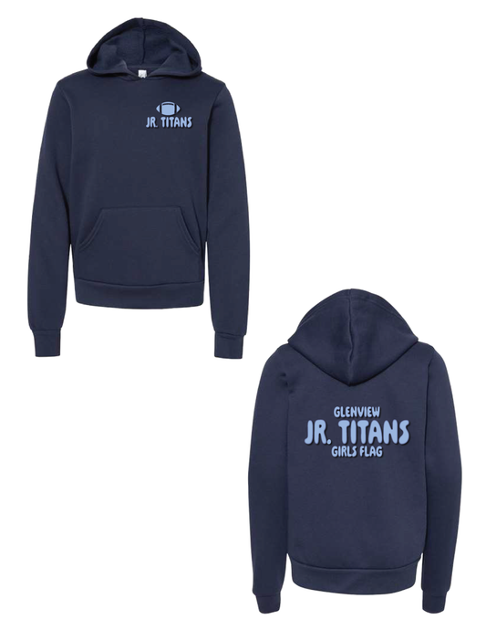 GLENVIEW JR. TITANS GIRLS FLAG Bubble Puff Hooded Pullover