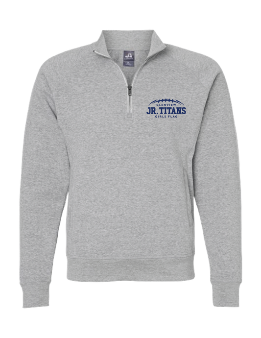 GLENVIEW JR. TITANS GIRLS FLAG Embroidered Logo Unisex Quarter Zip