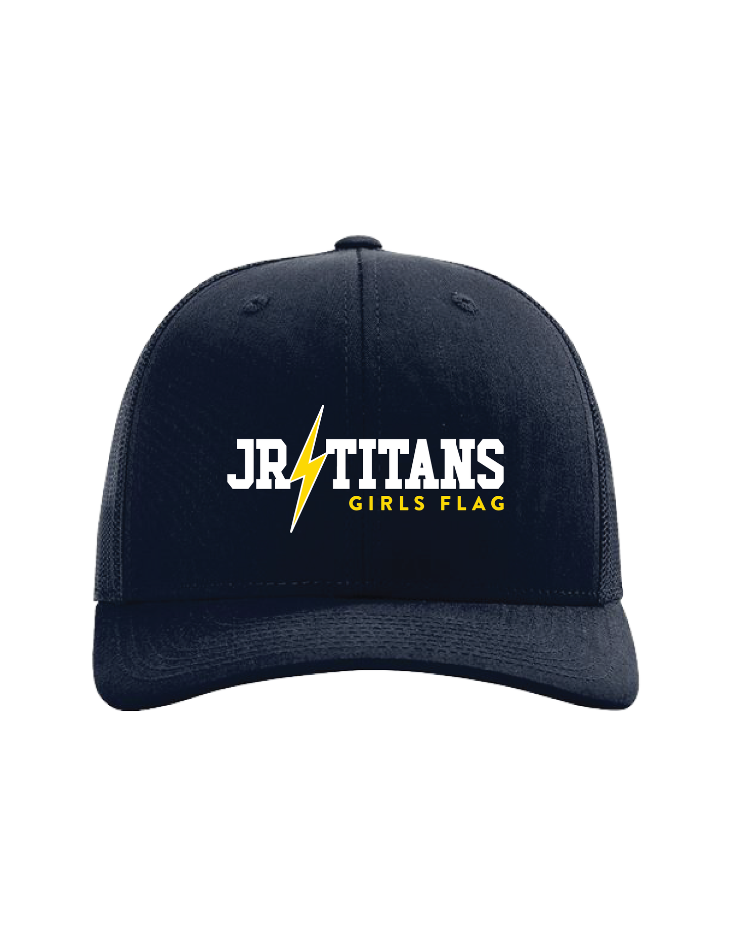 GLENVIEW JR. TITANS GIRLS Embroidered Lightning Navy Blue Trucker Hat