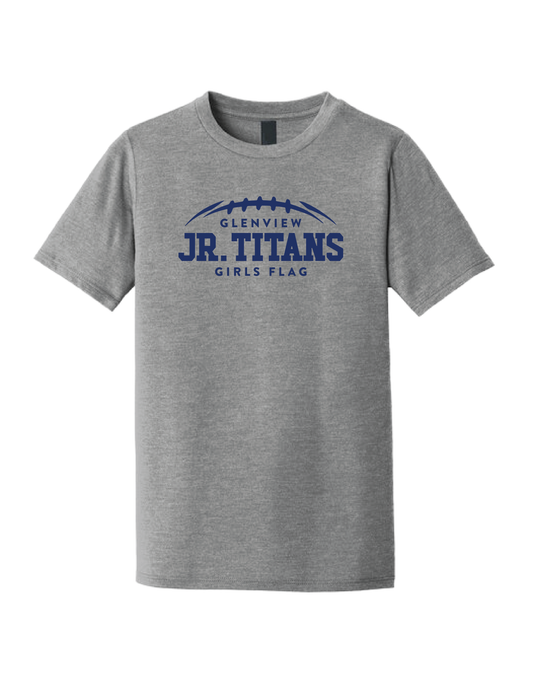 GLENVIEW JR. TITANS GIRLS FLAG Logo Grey Tee