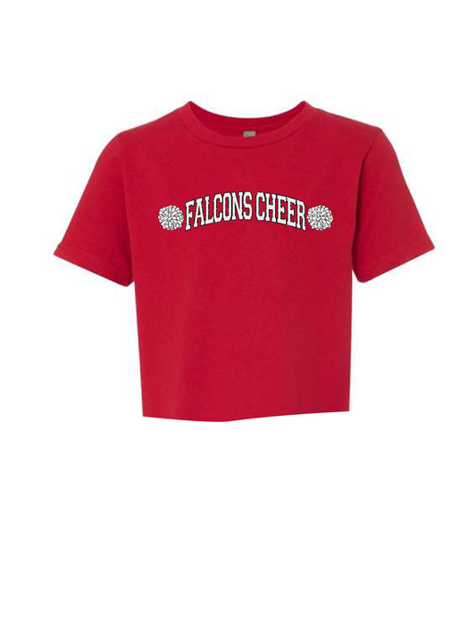 FALCONS CHEER Glitter Pom Patches Tee or Tank