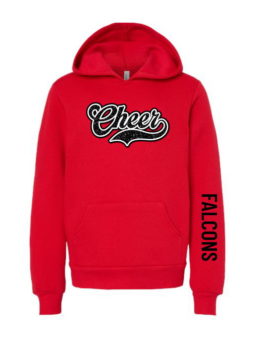 FALCONS CHEER Glitter Script Hooded Pullover