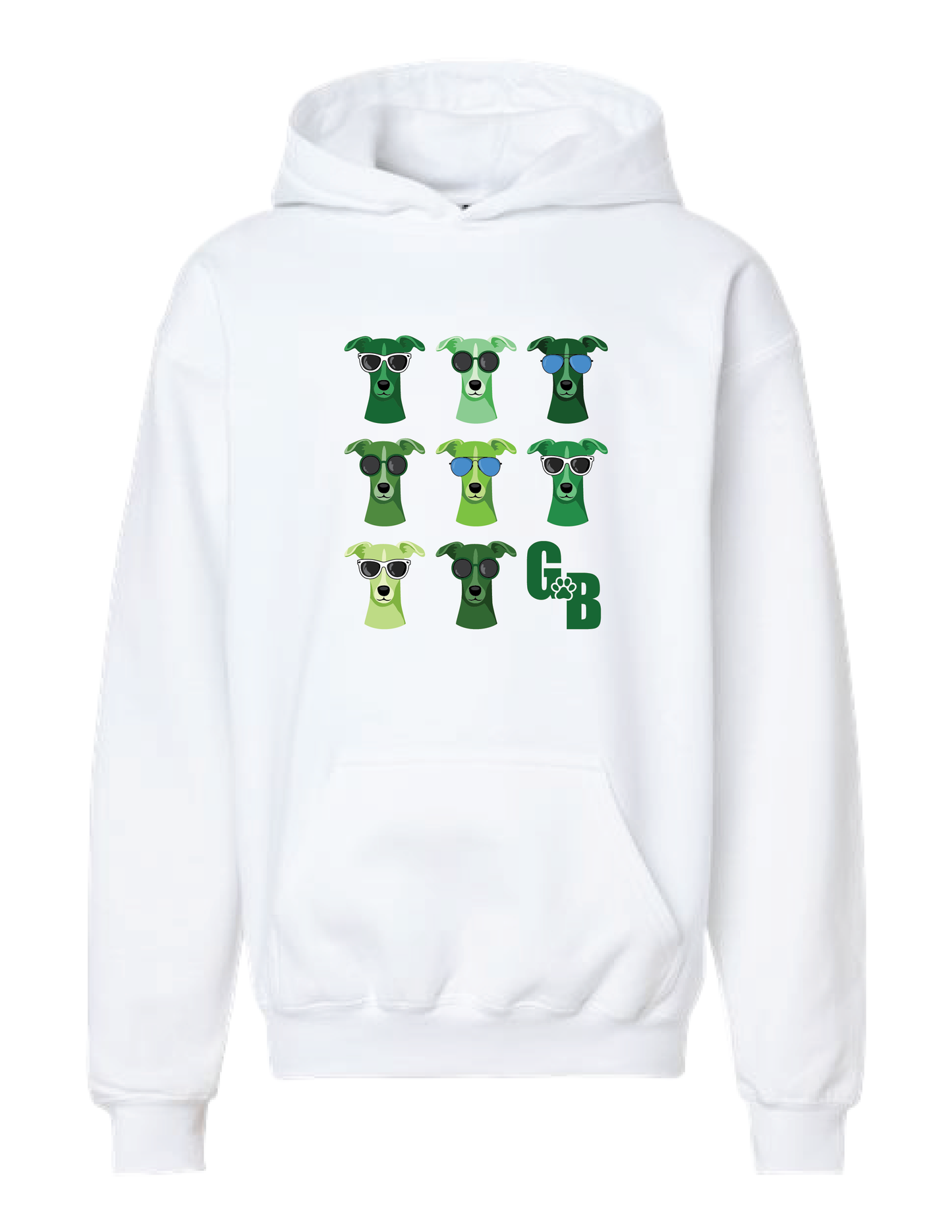 GREENBRIAR Green Greyhound Repeat Hooded Pullover