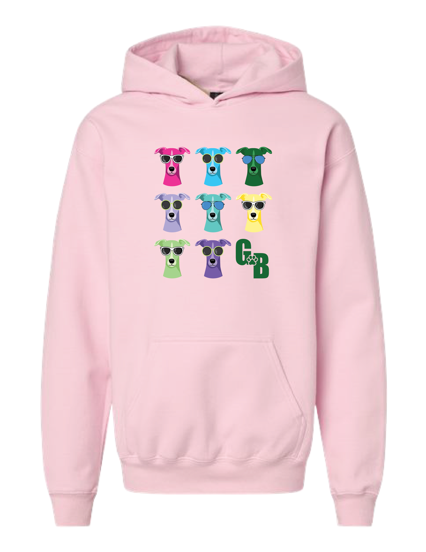 GREENBRIAR Neon Greyhound Repeat Hooded Pullover