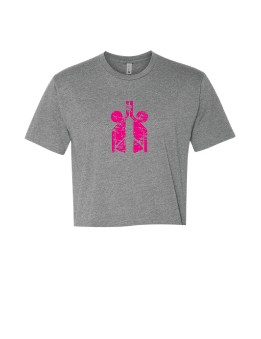 HI-FIVE SPORTS Vintage Pink Logo Boxy Tee