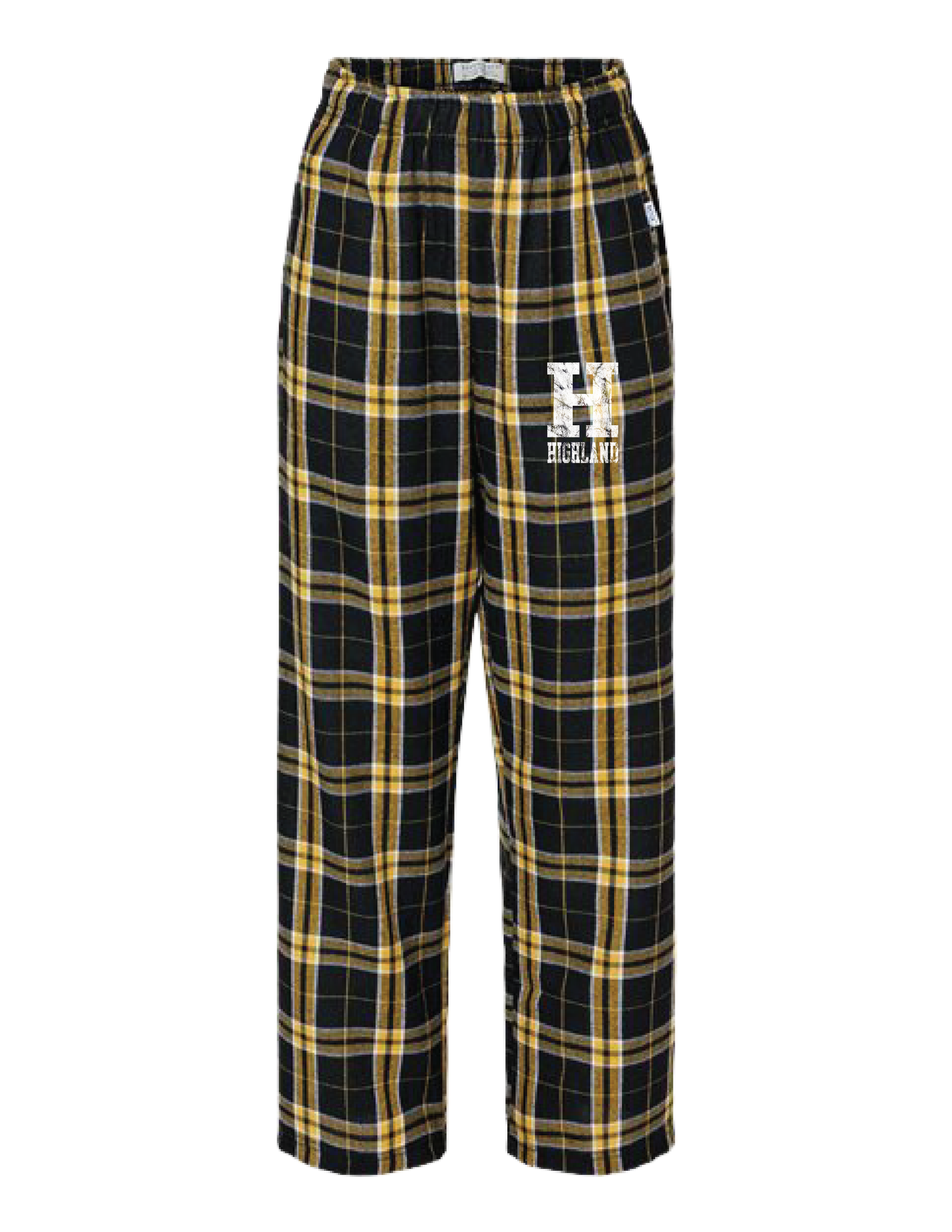 HIGHLAND Vintage Collegiate Black & Gold Flannel Pants