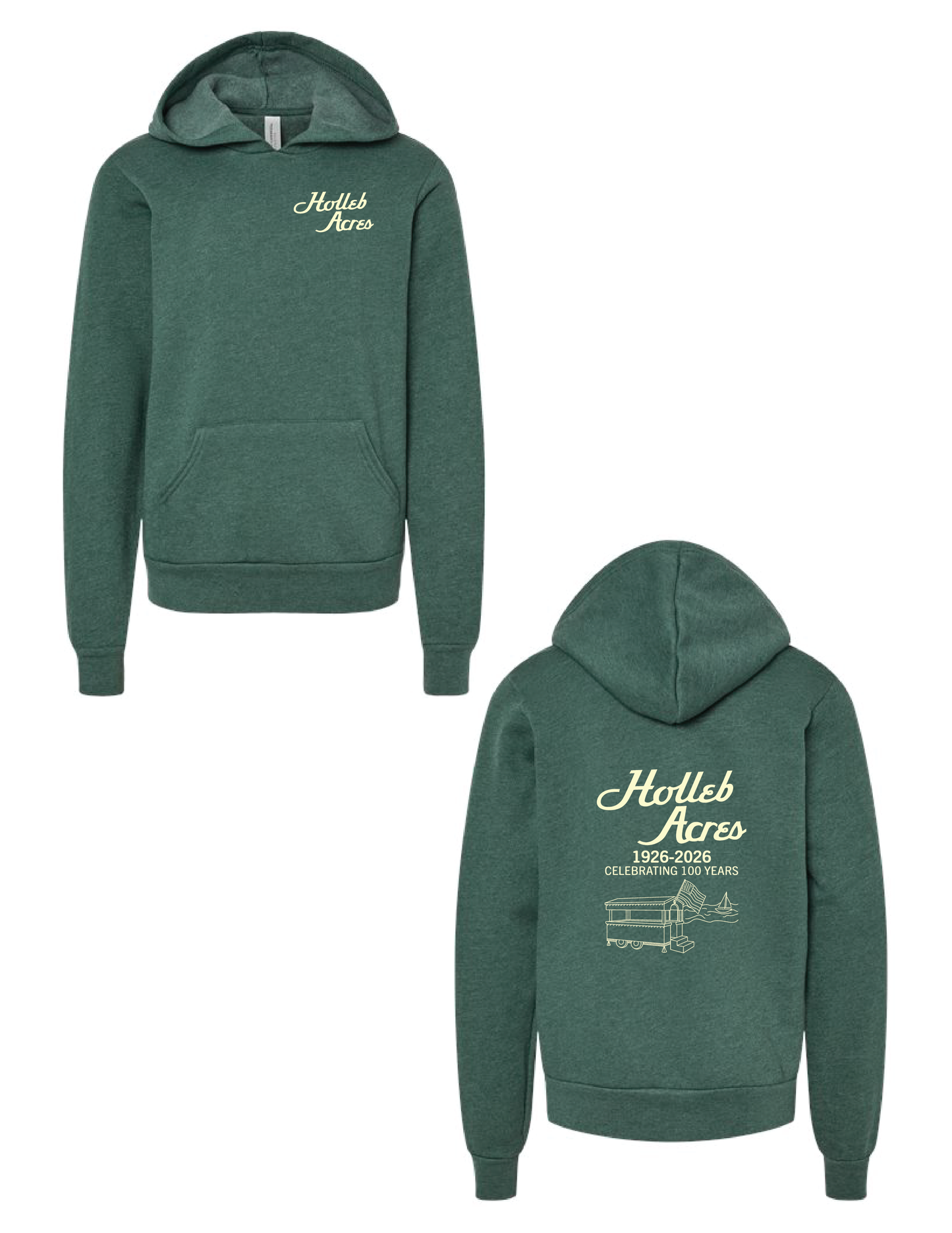 HOLLEB ACRES Green Bar Cart Hooded Pullover