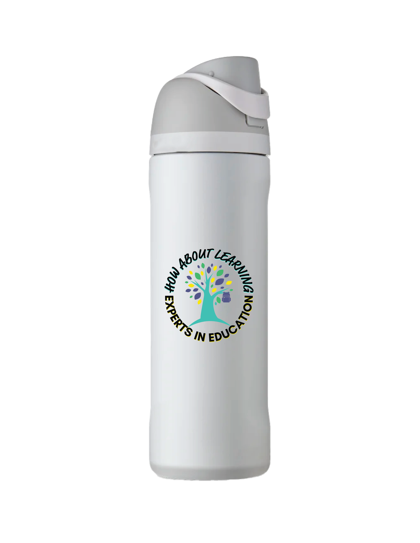 HOW ABOUT LEARNING Logo Water Bottle